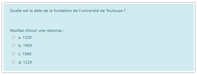 Exemple de QCU - Question à choix unique