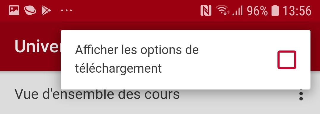 "Afficher les options de téléchargement"